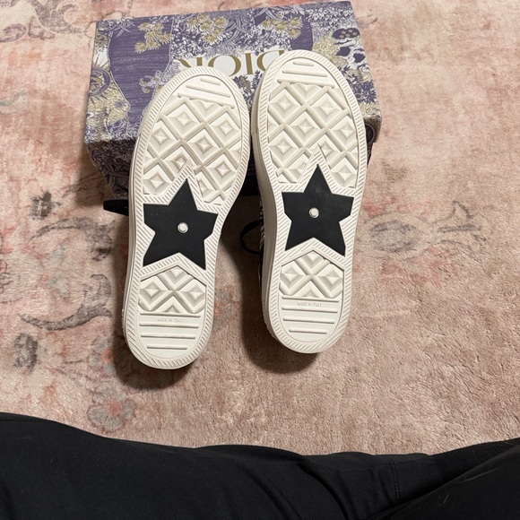 Dior Navy and Cream Canvas Sneakers - Picture 2 of 3